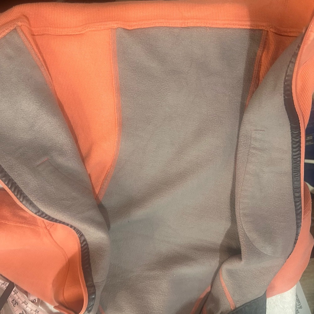 SIZE XS/S small spot on back lululemon athletica Vibrant Orange Hooded Jacket