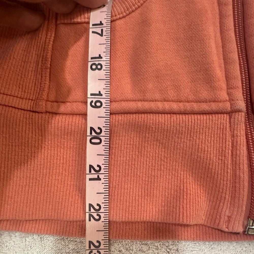 SIZE XS/S small spot on back lululemon athletica Vibrant Orange Hooded Jacket
