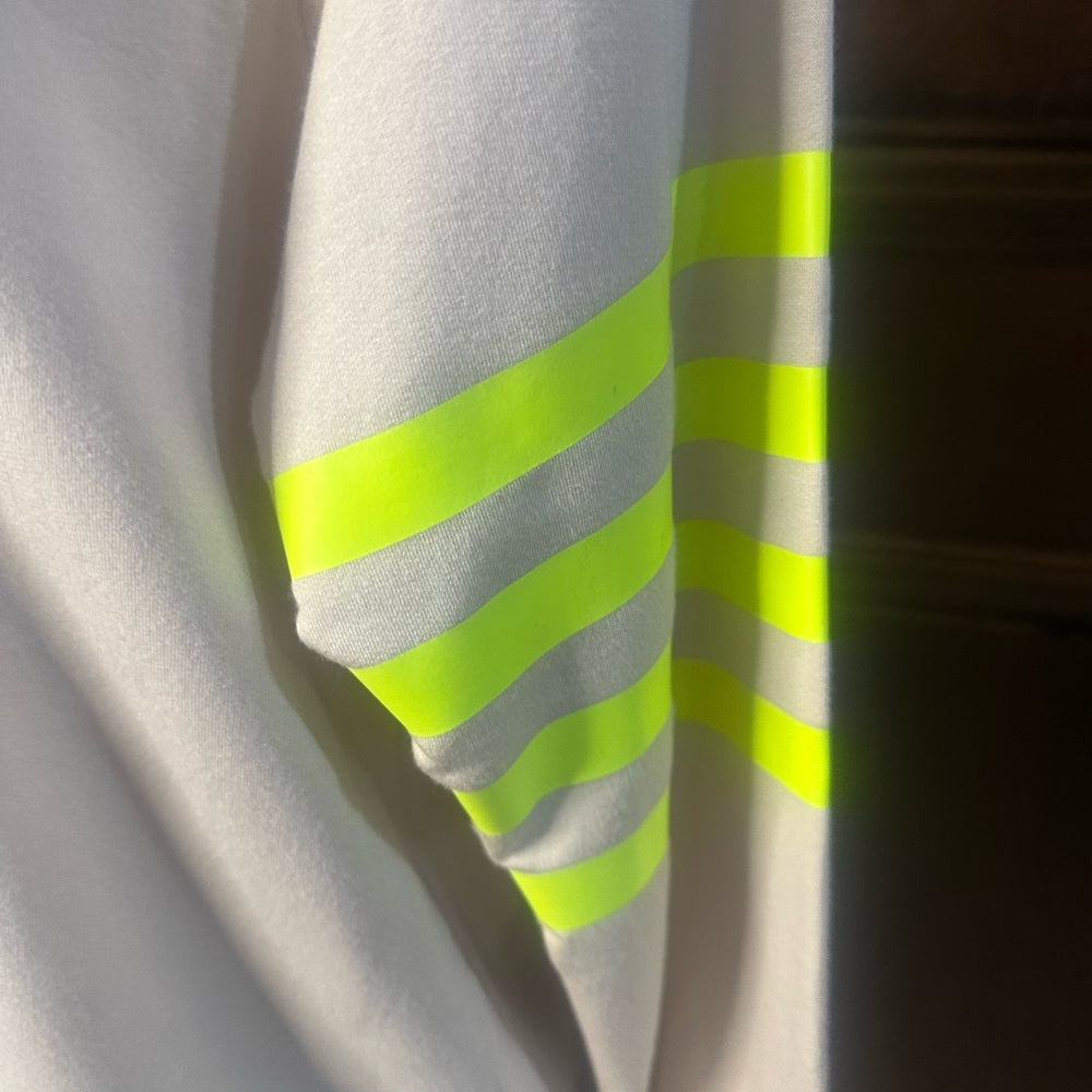 NWT SIZE 1/S Sundry Cream Sweater with Neon Yellow Stripes