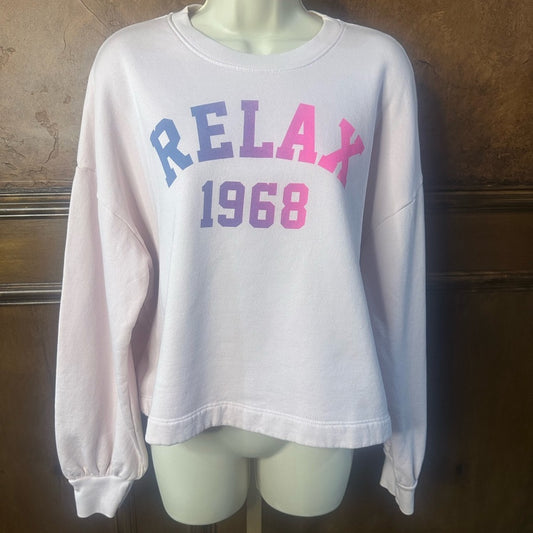 NWT SIZE 1/S Sundry Pink and Blue Relax 1968 Sweatshirt