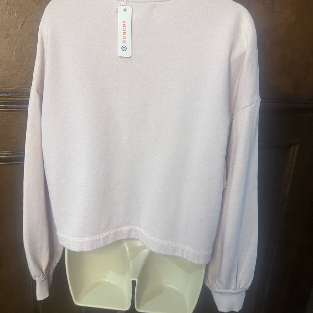 NWT SIZE 1/S Sundry Pink and Blue Relax 1968 Sweatshirt
