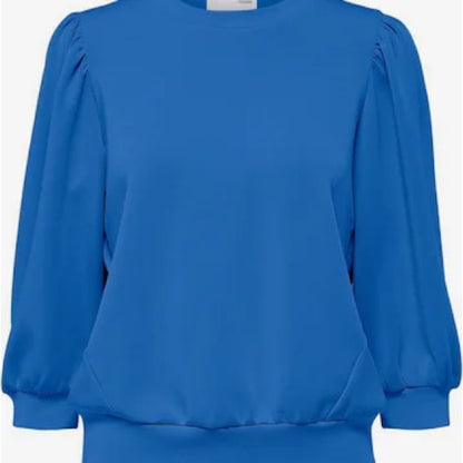 NWT SIZE 1/S Sundry Cobalt Blue Blouse with Puff Sleeves