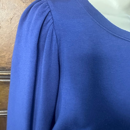 NWT SIZE 1/S Sundry Cobalt Blue Blouse with Puff Sleeves