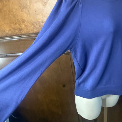 NWT SIZE 1/S Sundry Cobalt Blue Blouse with Puff Sleeves