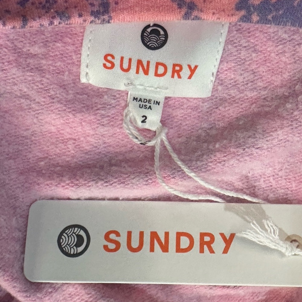 NWT SIZE 2/M Sundry Vibrant Pink and Purple Sweatshirt