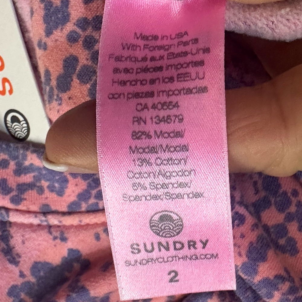 NWT SIZE 2/M Sundry Vibrant Pink and Purple Sweatshirt