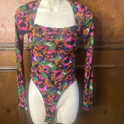 NWT SIZE XXS Misa Los Angeles Floral Bodysuit - Multicolor