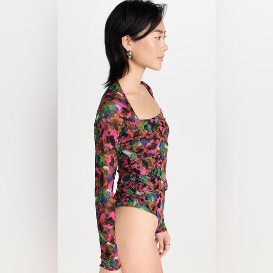 NWT SIZE XXS Misa Los Angeles Floral Bodysuit - Multicolor