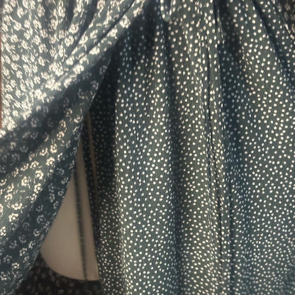 SIZE 34/Xs-S Elegant Green Patterned Midi Dress