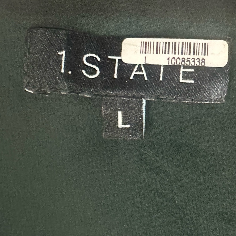 SIZE L 1. State Emerald Sheer V-Neck Blouse