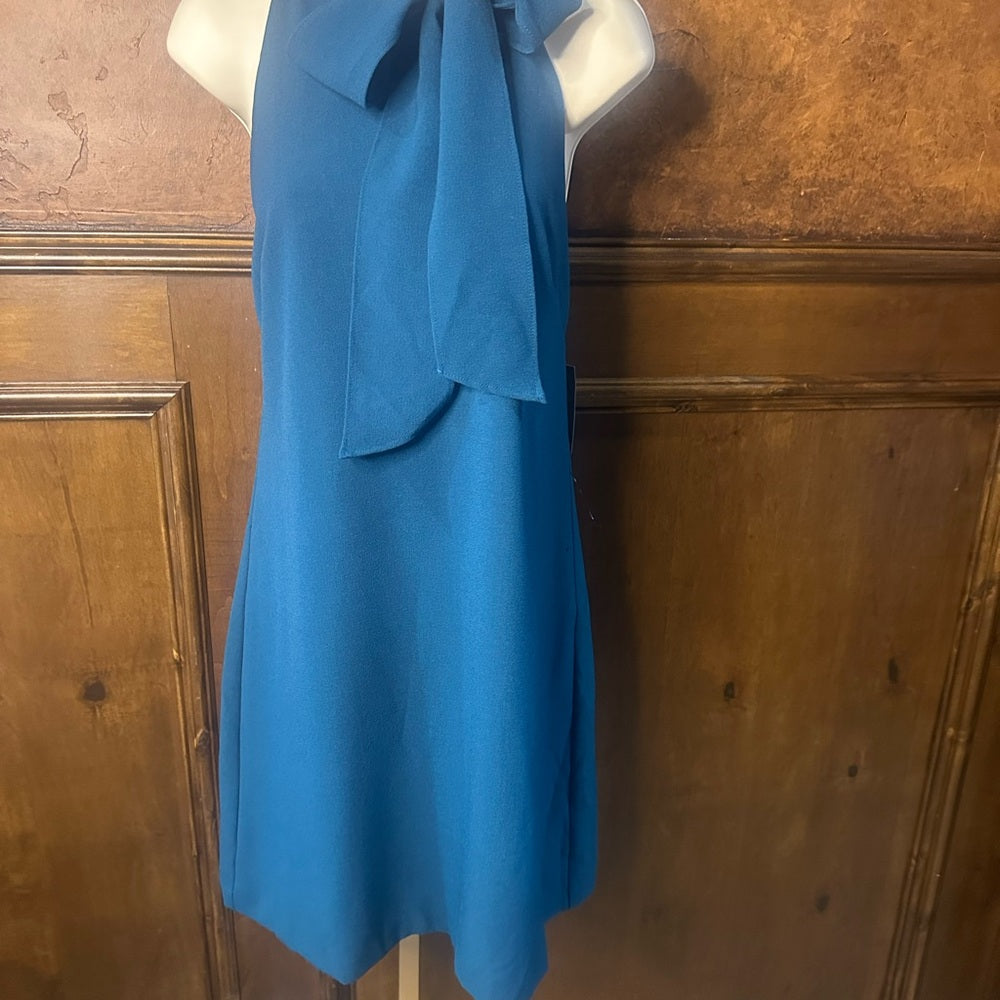 NWT SIZE 12 Vince Camuto Blue Bow-Tie Mini Dress