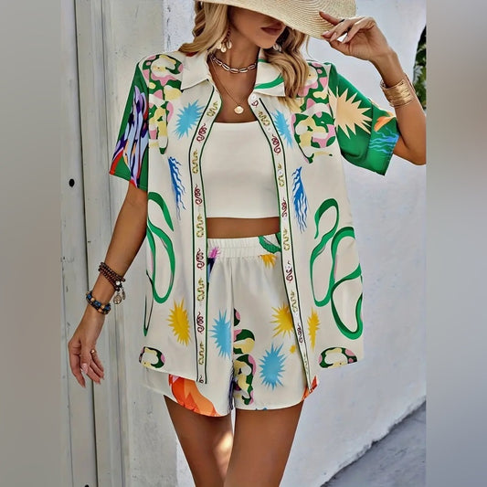 NWOT SIZE XL Vibrant Print Boutique Women's Two-Piece Set