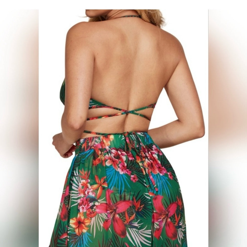 NWT SIZE M-L  L'ATISTE Tropical Floral Two-Piece Set
