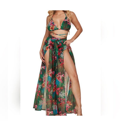 NWT SIZE M-L  L'ATISTE Tropical Floral Two-Piece Set