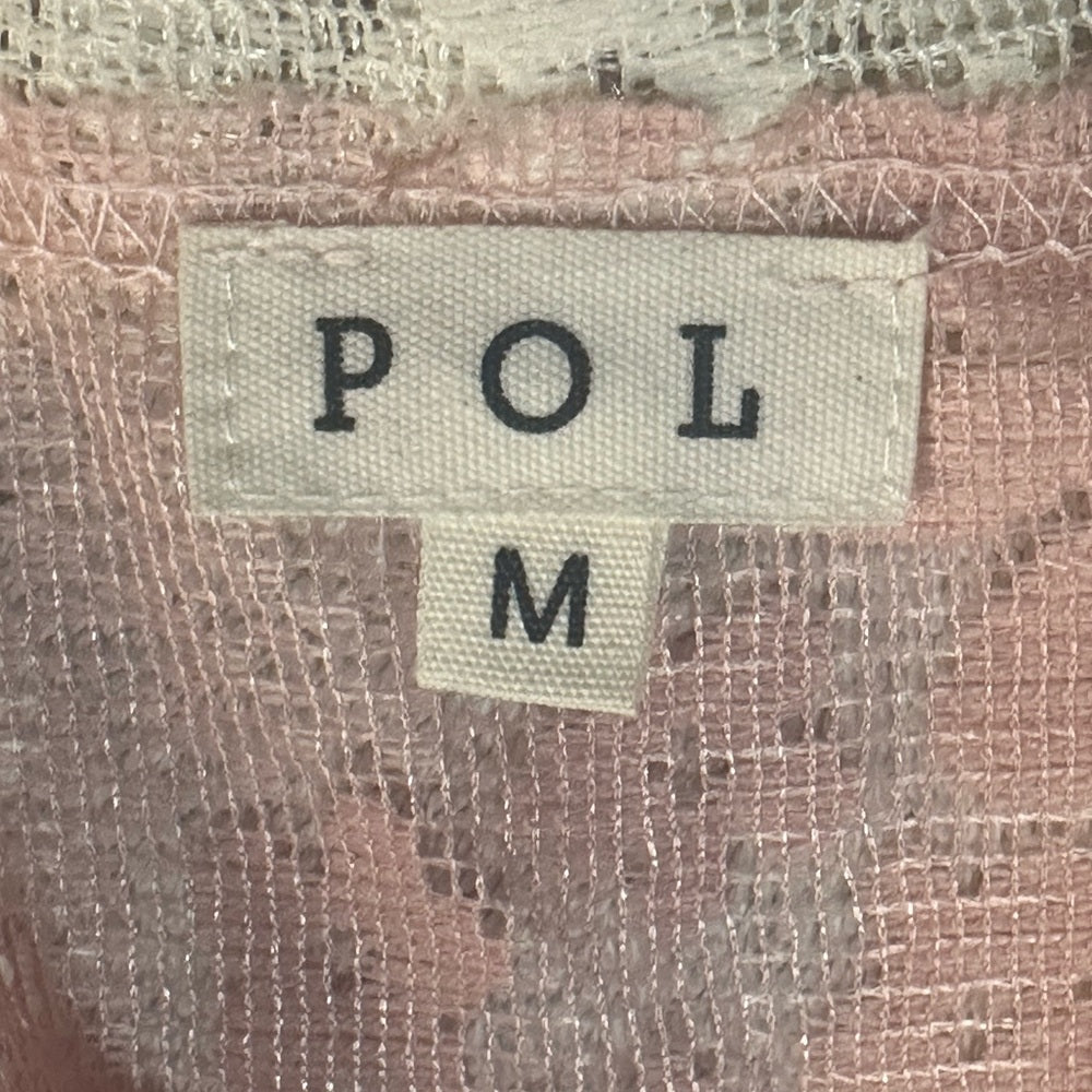 NWOT SIZE M POL Pink Lace Crop Top
