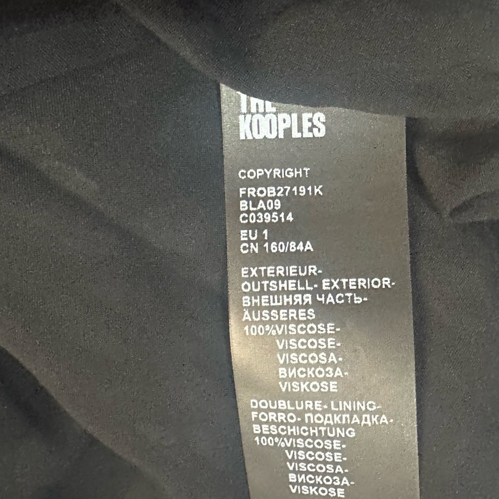 NWT SIZE 1/US 4 The Kooples Black and White Patterned Long Sleeve Dress