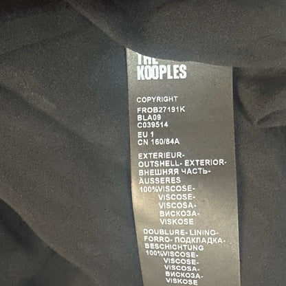 NWT SIZE 1/US 4 The Kooples Black and White Patterned Long Sleeve Dress