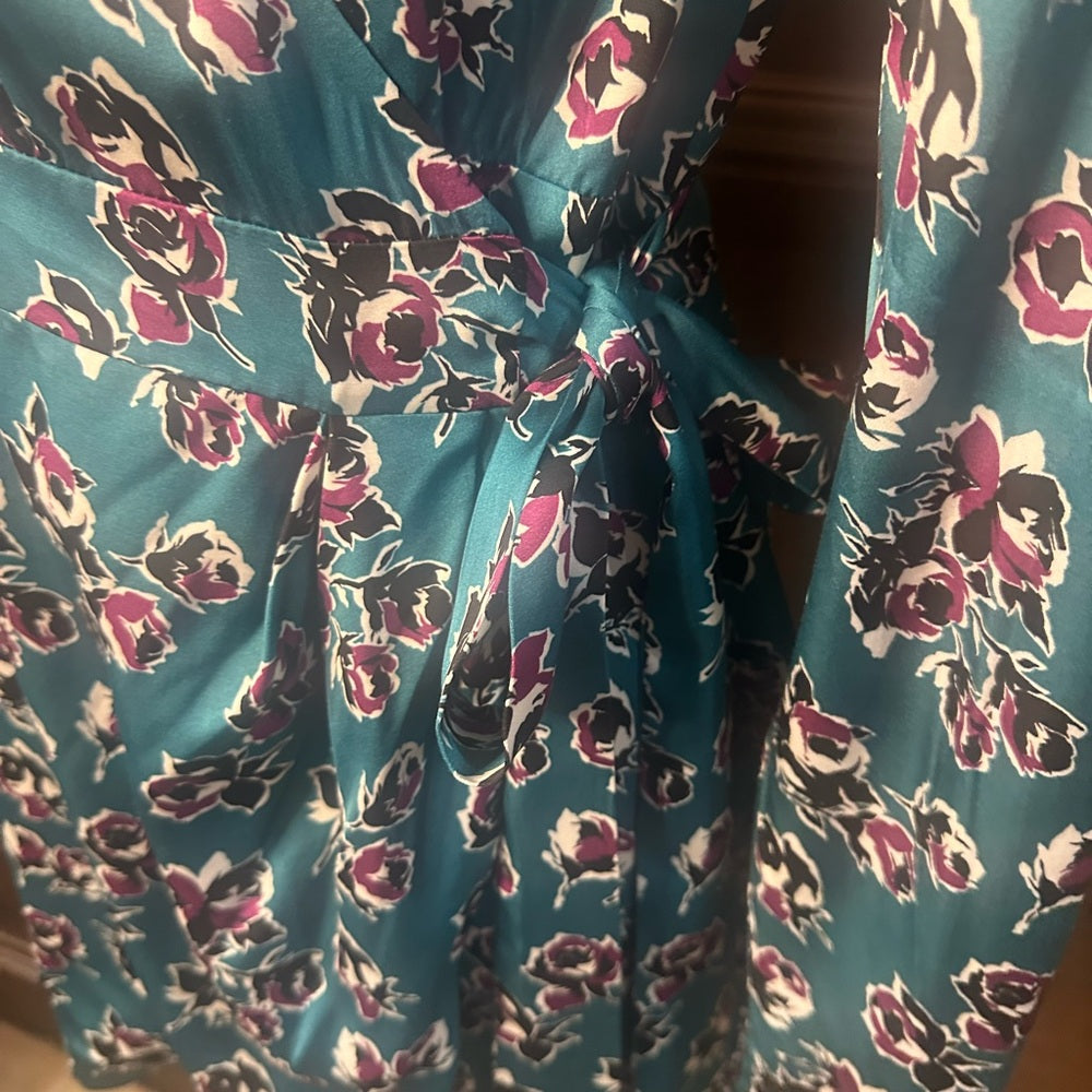 NWT SIZE 1/US 4 The Kooples Blue Floral Long Sleeve Dress