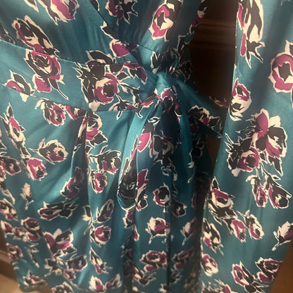 NWT SIZE 1/US 4 The Kooples Blue Floral Long Sleeve Dress
