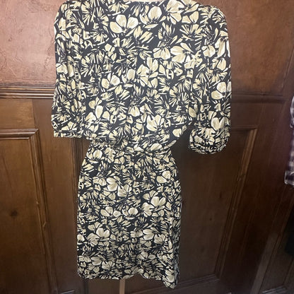 NWT SIZE 2/US 6 The Kooples Black and White Floral Mini Dress