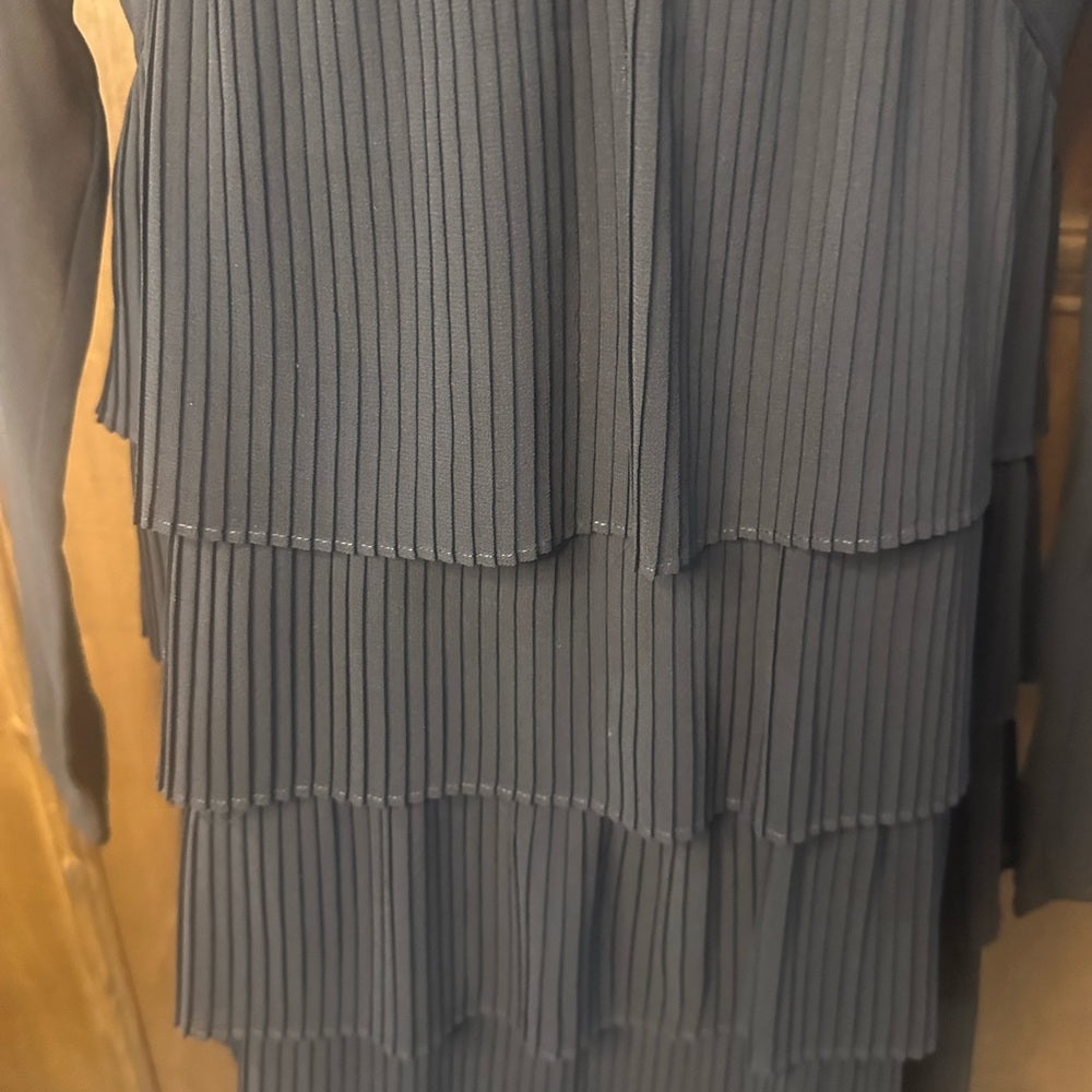 NWT SIZE 1/US 4 The Kooples Elegant Black Tiered Long Sleeve Dress