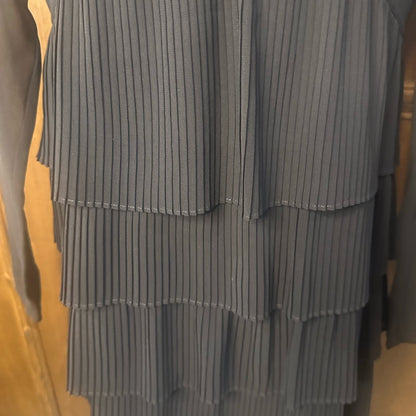 NWT SIZE 1/US 4 The Kooples Elegant Black Tiered Long Sleeve Dress