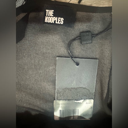 NWT SIZE 1/US 4 The Kooples Elegant Black Tiered Long Sleeve Dress