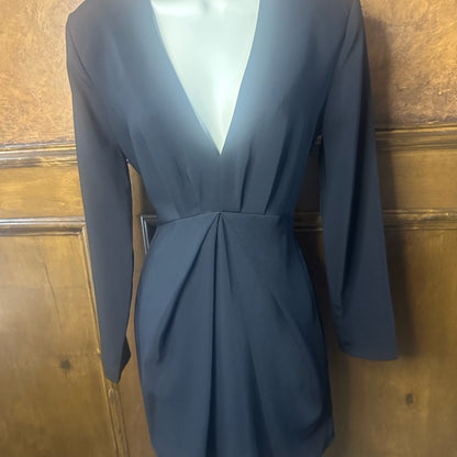 NWT SIZE 2/US 6 The Kooples Elegant Black V-Neck Mini Dress