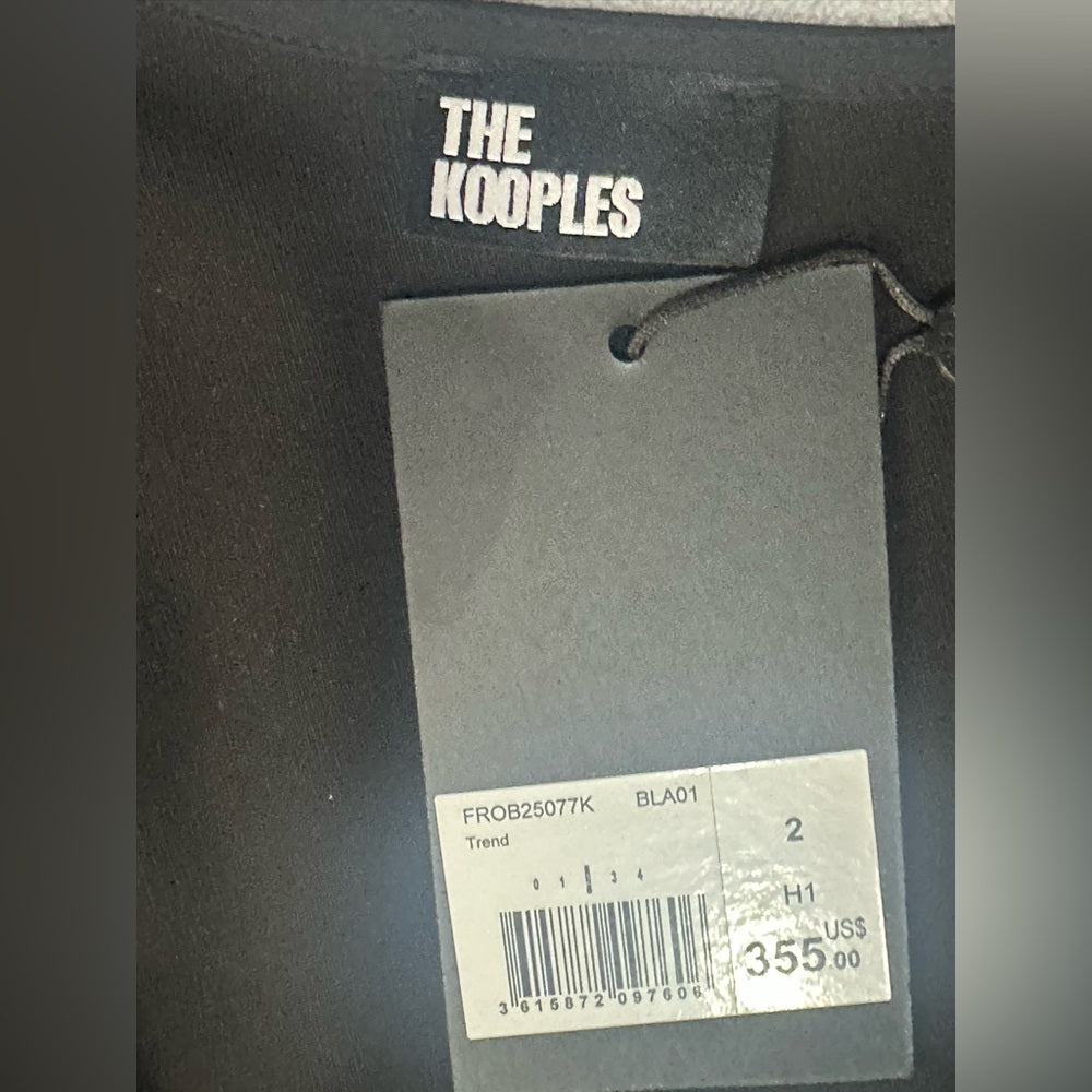 NWT SIZE 2/US 6 The Kooples Elegant Black V-Neck Mini Dress