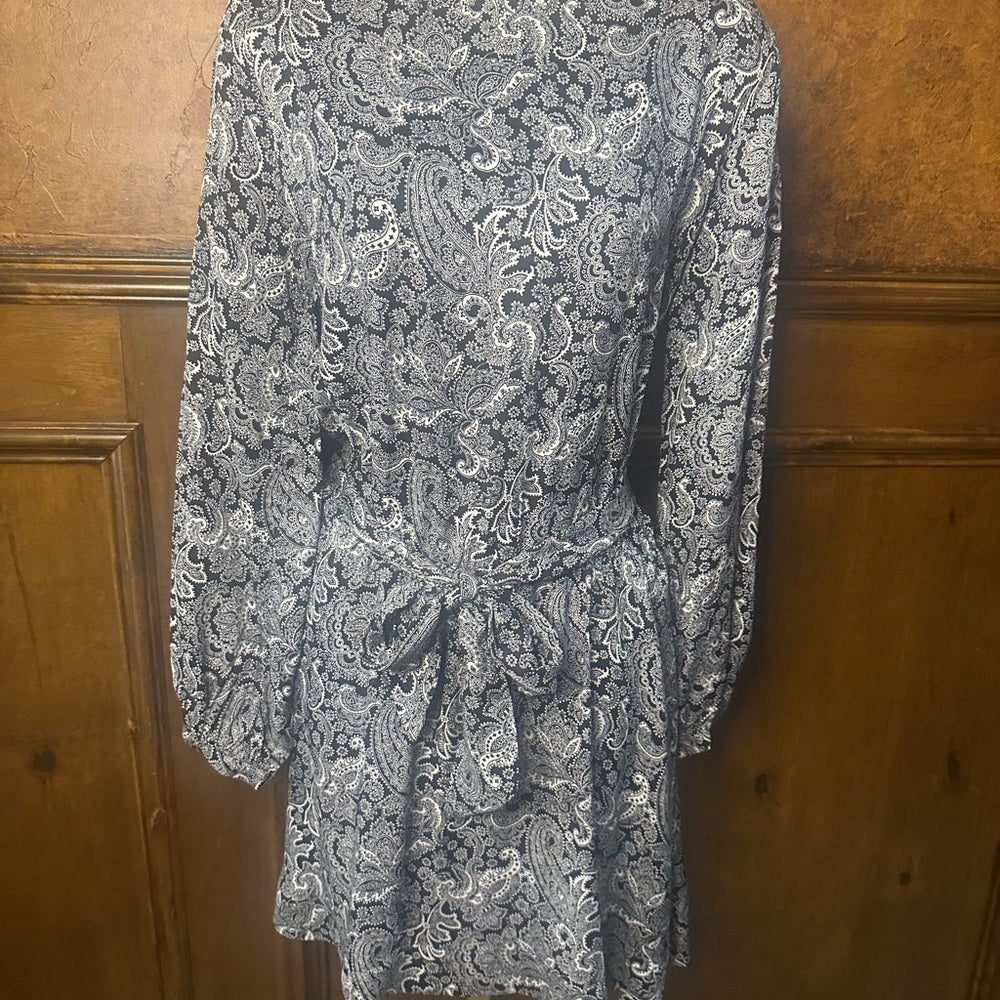 NWT SIZE M-L The Kooples Black and White Long Sleeve Dress