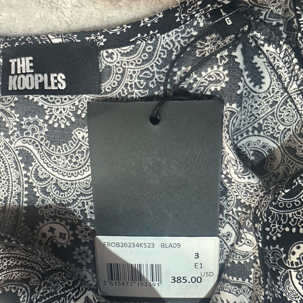 NWT SIZE M-L The Kooples Black and White Long Sleeve Dress