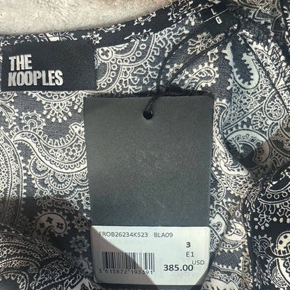 NWT SIZE M-L The Kooples Black and White Long Sleeve Dress