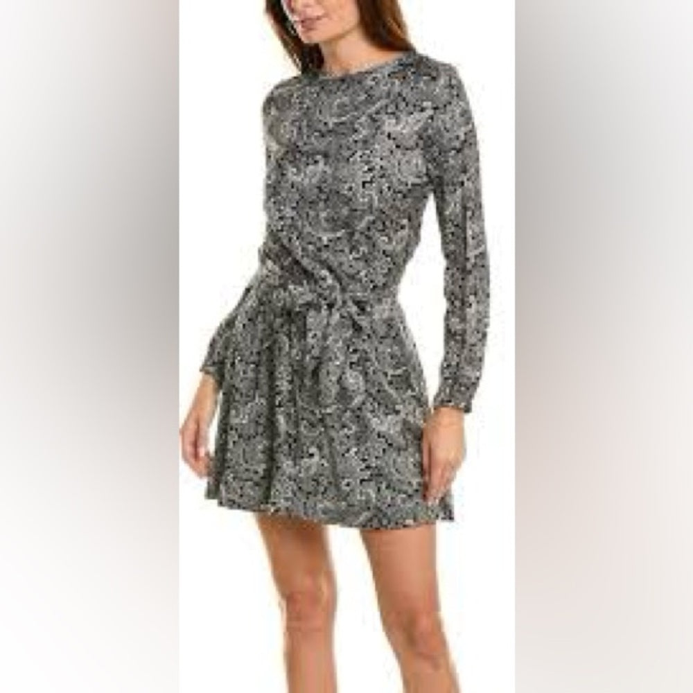 NWT SIZE M-L The Kooples Black and White Long Sleeve Dress