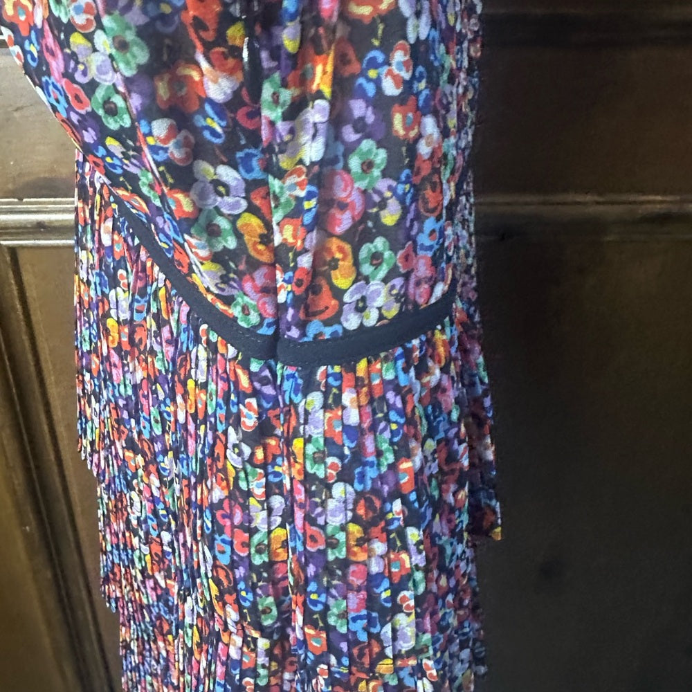 NWT SIZE 1/US4-3/US8 The Kooples Black and Red Floral Long Sleeve Dress