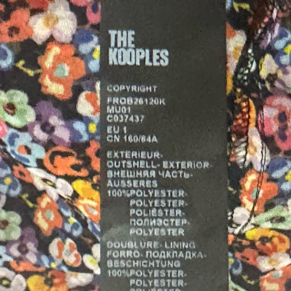 NWT SIZE 1/US4-3/US8 The Kooples Black and Red Floral Long Sleeve Dress