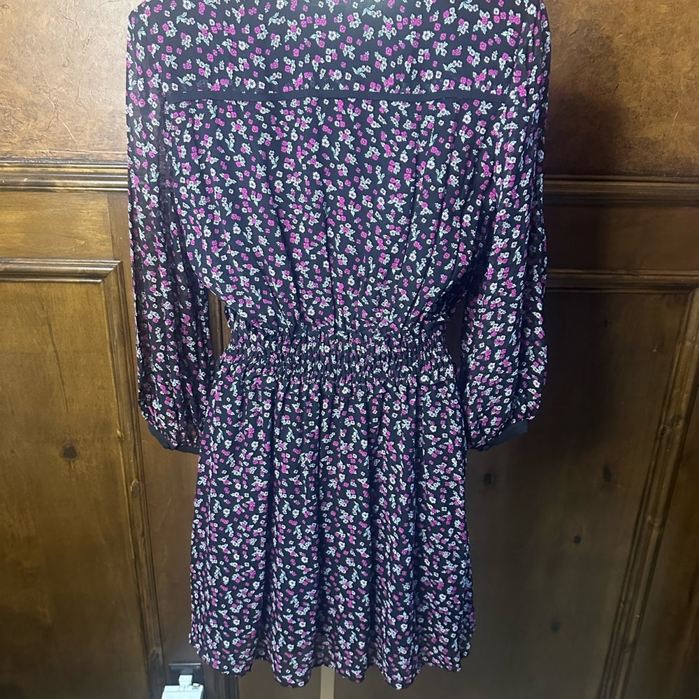 NWT SIZE 1/US 4 The Kooples Black and Pink Mini Dress