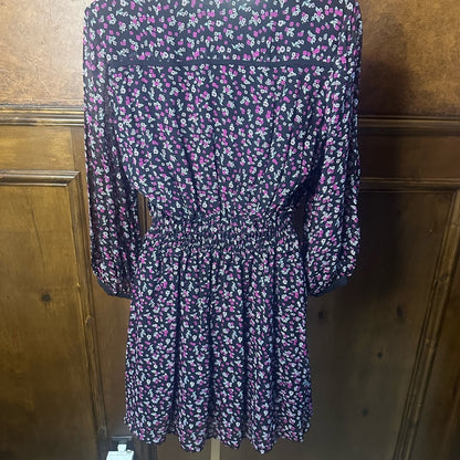 NWT SIZE 1/US 4 The Kooples Black and Pink Mini Dress