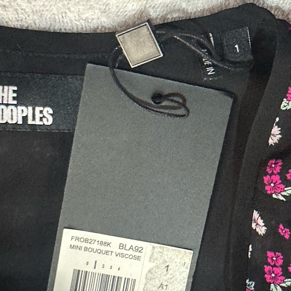 NWT SIZE 1/US 4 The Kooples Black and Pink Mini Dress