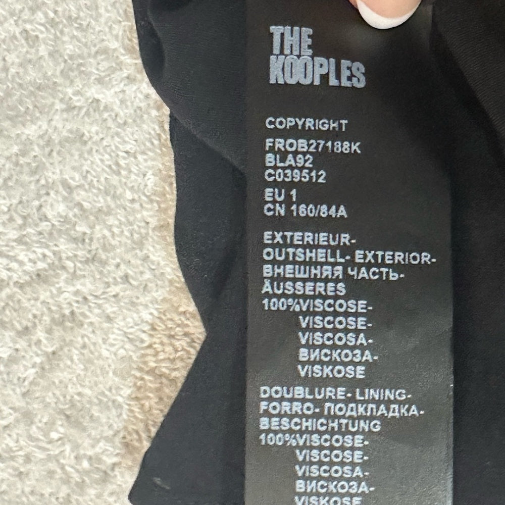 NWT SIZE 1/US 4 The Kooples Black and Pink Mini Dress