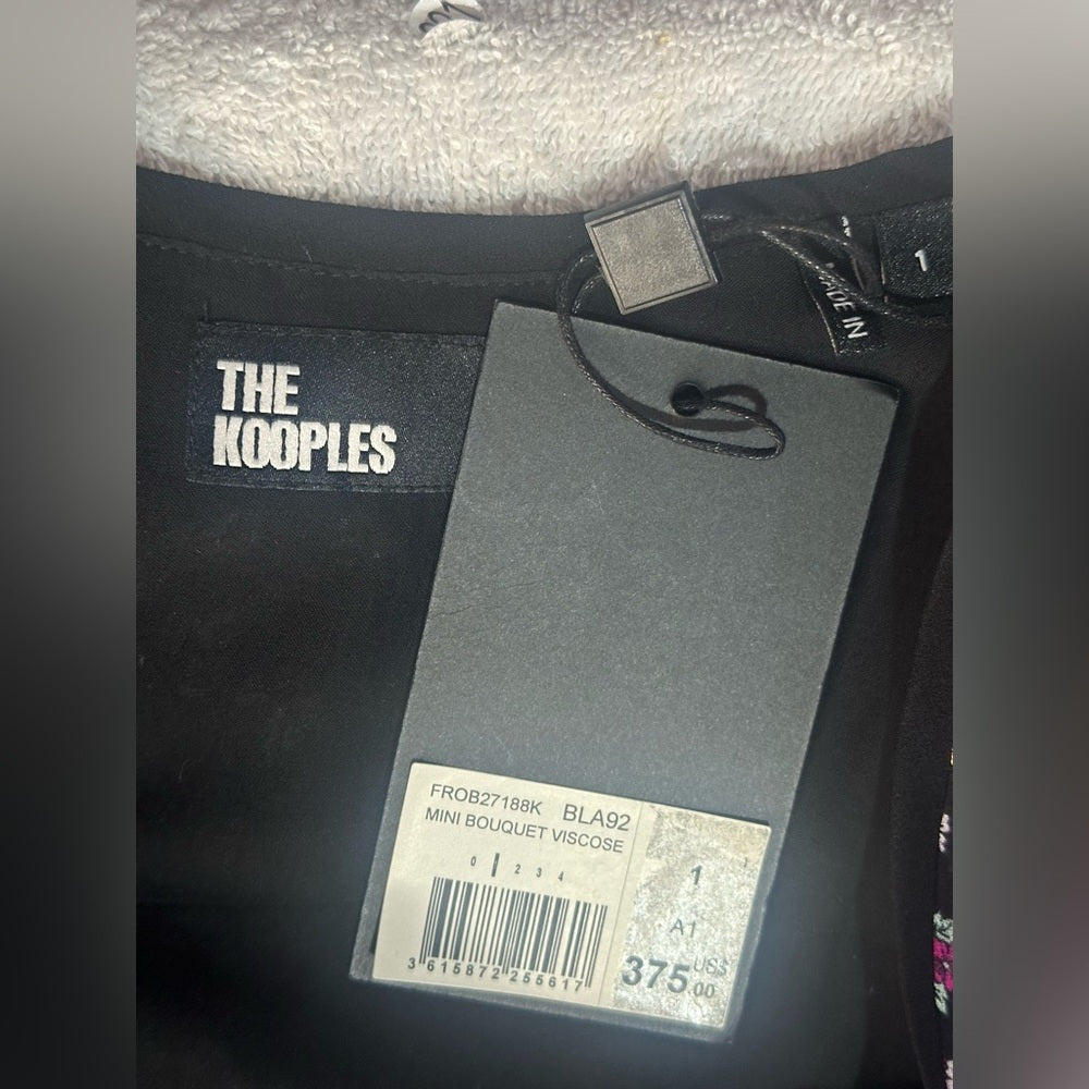 NWT SIZE 1/US 4 The Kooples Black and Pink Mini Dress