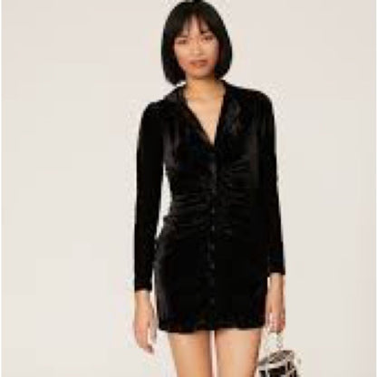 NWT SIZE 1/US4 The Kooples Elegant Black Velvet Dress