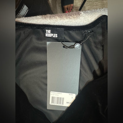 NWT SIZE 1/US4 The Kooples Elegant Black Velvet Dress