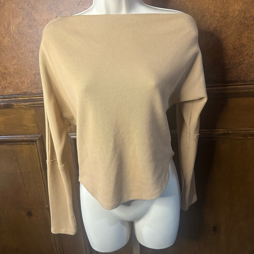 NWOT SIZE S We The Free Camel Off-Shoulder Sweater