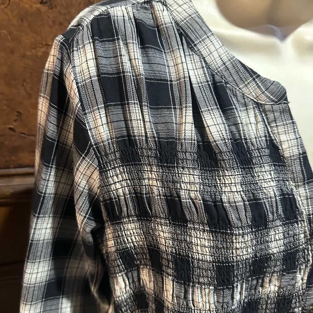 NWOT SIZE XL Knox Rose Plaid Button-Up Midi Dress