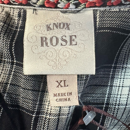 NWOT SIZE XL Knox Rose Plaid Button-Up Midi Dress