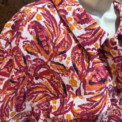 NWT SIZE 3X Kathy Ireland Vibrant Pink Patterned Jean Jacket