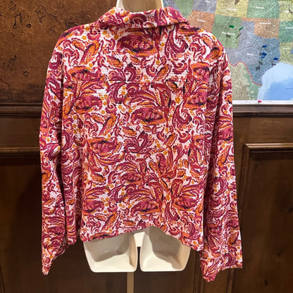 NWT SIZE 3X Kathy Ireland Vibrant Pink Patterned Jean Jacket