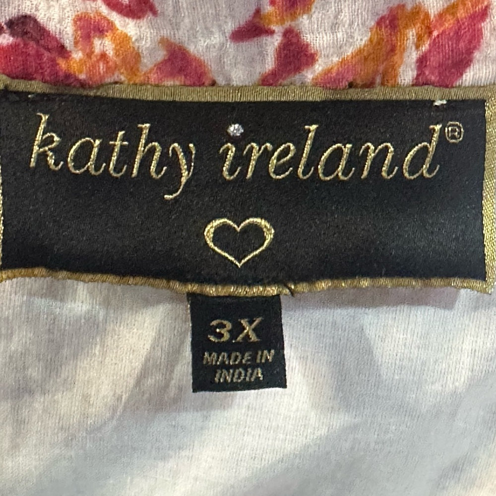 NWT SIZE 3X Kathy Ireland Vibrant Pink Patterned Jean Jacket