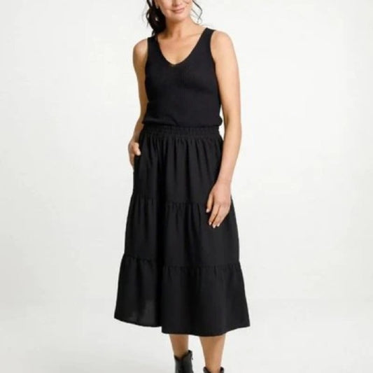 NWOT SIZE XL See You Monday Elegant Black Midi Skirt