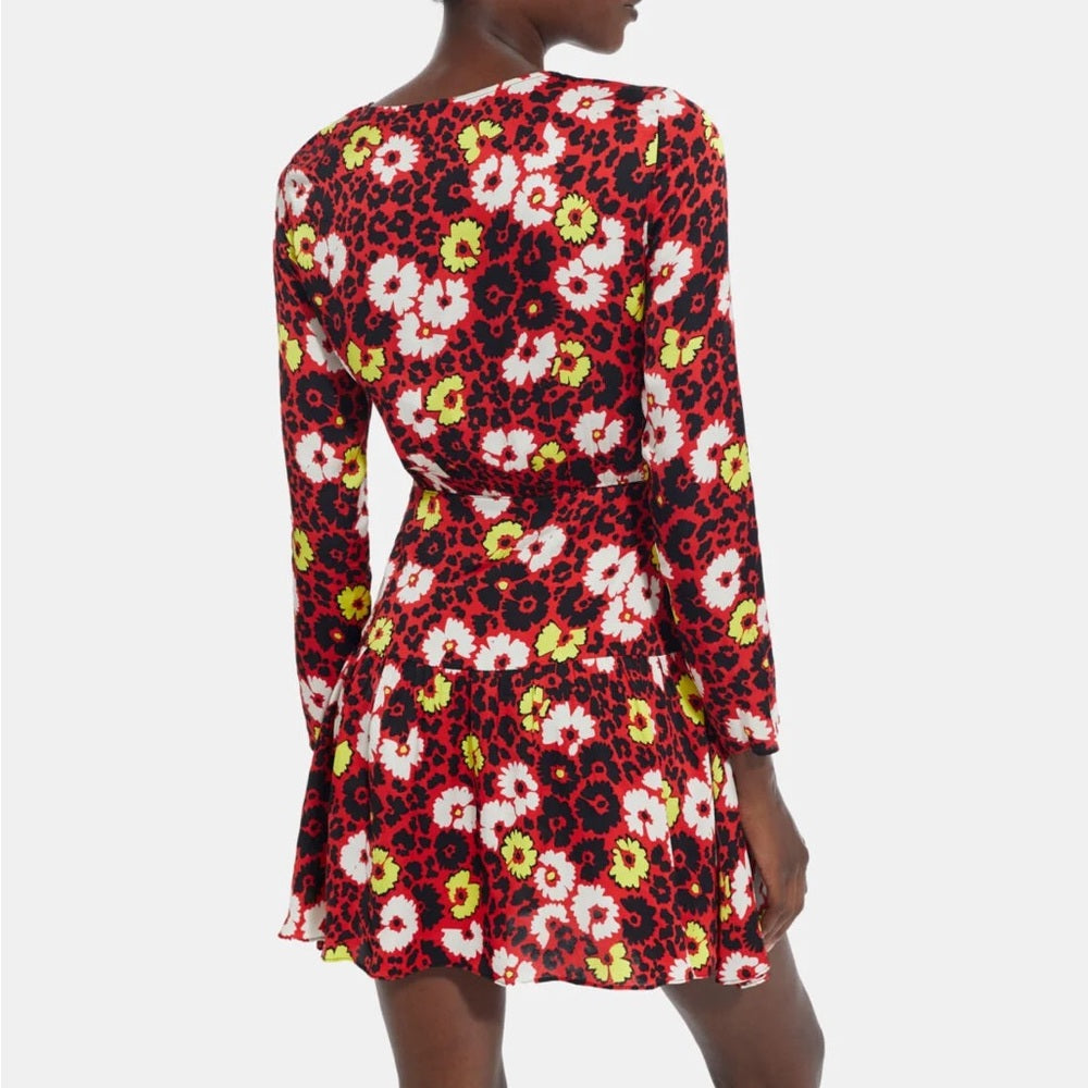 NWT SIZE 1/US 4 The Kooples Multicolor Floral Long Sleeve Dress